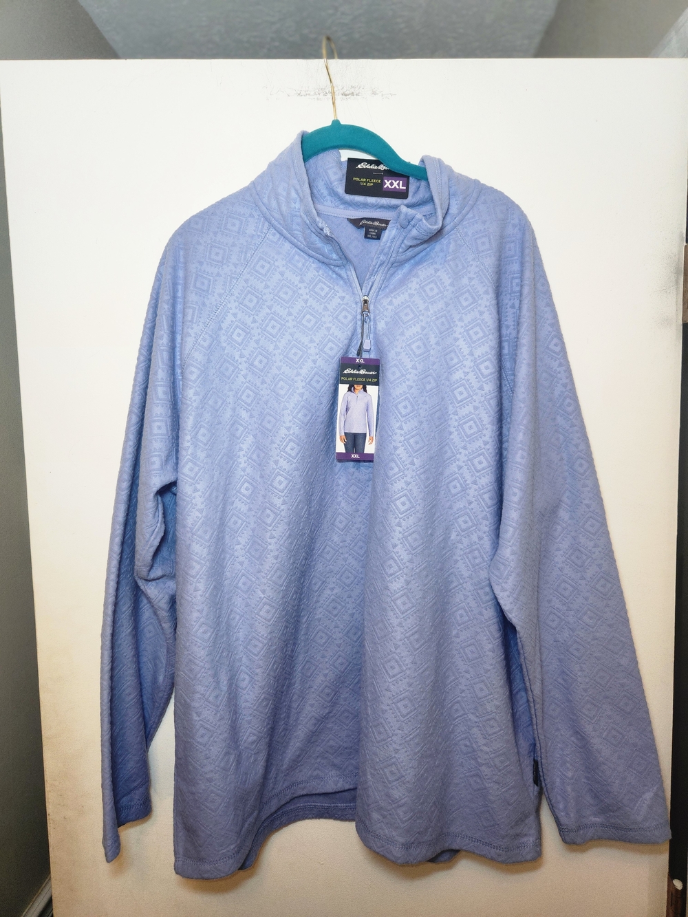Eddie Bauer Women’s Light Blue Quarter-Zip Fleece Top - XXL